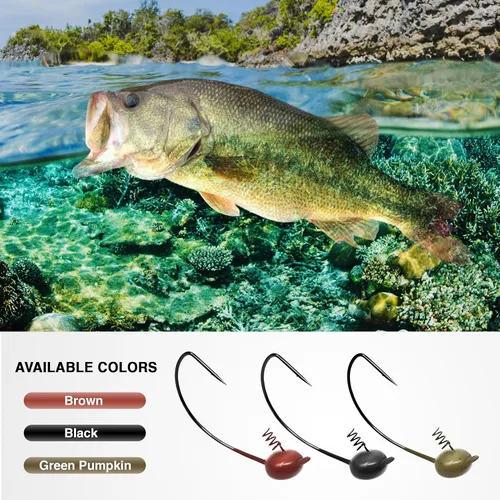 Miniatura 5 de Reaction Tackle Tungsten Shaky Head Jigs for Bass Fishing - Premium Fishing Hooks, Ideal Shaky Head Jig to Catch Big Bass and Other Fish - (5-Pack)