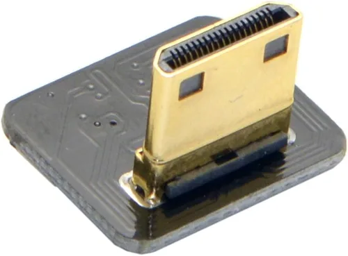 chenyang FPC 20Pin Mini HDMI plano macho 90 grados abajo en ángulo conector para cable de cinta, Raspberry Pi, GoPro, mini pantalla, dron, cámara,