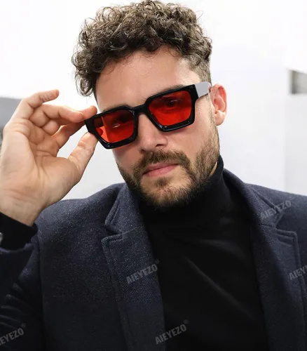 Miniatura 140 de AIEYEZO Gafas de sol cuadradas para mujeres y hombres, gafas de sol cuadradas con montura gruesa, estilo de diseñador simple