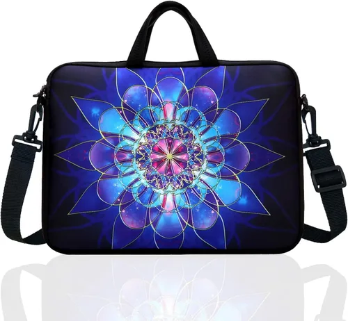 14 pulgadas portátil bolsa de hombro manga caso con asa para 13" 13.3" 14" 14.1" Netbook/Macbook Air Pro (azul clásico)