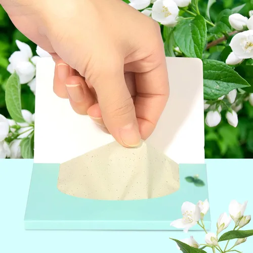 Miniatura 4 de Teenitor Hojas absorbentes de aceite facial, 1000 hojas de papel secante de jazmín para piel grasa, hojas de secado de película de control de aceite