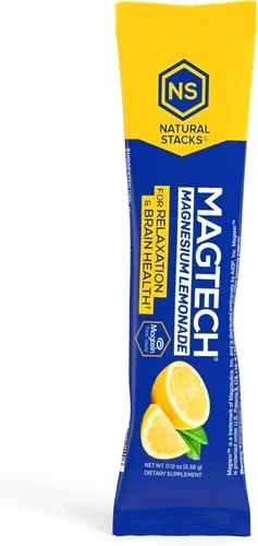 Miniatura 8 de Natural Stacks MagTech - Polvo de bebida de magnesio, 20 paquetes, 100% quelado, glicinato de magteína L-treonato y taurato, mezcla de limonada