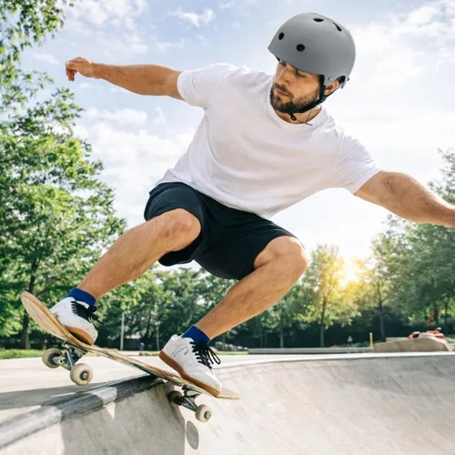 Miniatura 6 de Casco de patineta, casco BMX, casco multideporte, casco de bicicleta para niños, jóvenes, hombres, mujeres Gris