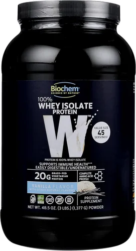 Miniatura 8 de Biochem Proteína en Polvo de Aislado de Suero 100%, Sabor Chocolate, 20g de Proteína de Vacas Alimentadas a Pasto, Apto para Dieta Cetogénica, Sin