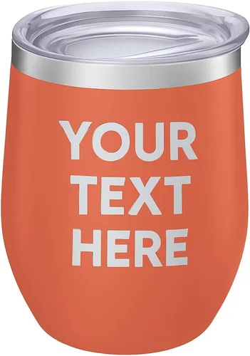 Miniatura 12 de Vaso de vino personalizado con tapa – Personalizado en tallado en acero inoxidable aislante color turquesa para bebidas frías y calientes – Taza