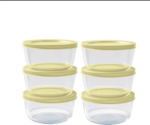 Miniatura 24 de Juego de 8 recipientes de vidrio para almacenamiento de alimentos (4 recipientes + 4 tapas sin BPA), 6.5 tazas, a prueba de fugas, aptos