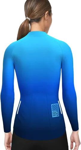 Miniatura 7 de Wulibike Maillot de ciclismo para mujer, manga larga, con bolsillos