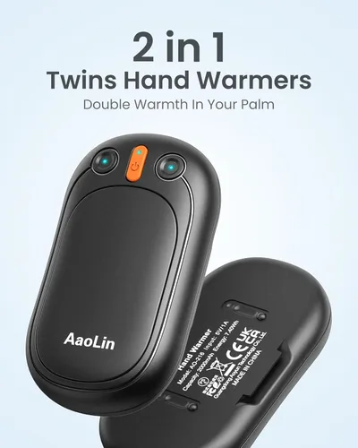 Miniatura 3 de AaoLin - Calentadores de manos recargables AI, paquete de 2 calentadores de manos eléctricos reutilizables, calefacción de 12 horas de duración