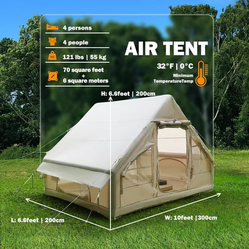 Miniatura 3 de Tienda de campaña inflable, glamping inflable para camping, 4 estaciones de agua y viento Oxford al aire libre inflable tienda de campaña