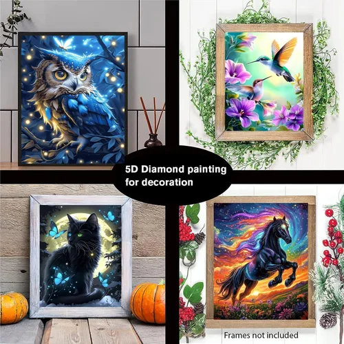 Miniatura 3 de CraftCraze Paquete de 12 Kits de Pintura de Arte de Diamantes de Animales para Adultos - Puntos de Diamante 5D para Adultos Principiantes, Kit