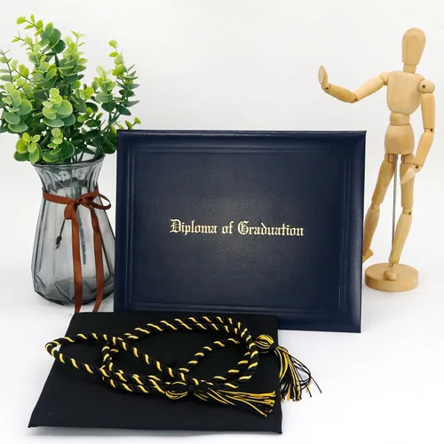 Miniatura 2 de GraduatePro Funda impresa para diploma de 8.5 x 11 pulgadas, cubiertas acolchadas de cuero sintético, soporte para documentos de graduación
