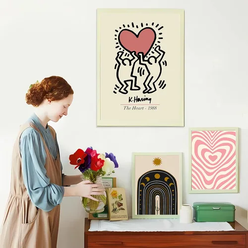 Miniatura 2 de Atrippy Pósteres minimalistas grandes, tapiz artístico para dormitorio, tapiz estético de pared de dibujos animados, bohemio y divertido póster