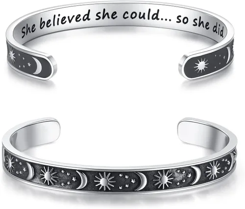 TONY & SANDY - Brazaletes motivacionales para mujeres, adolescentes o niñas, regalos de cumpleaños personalizados para mamá, hija, hermana o amigas,