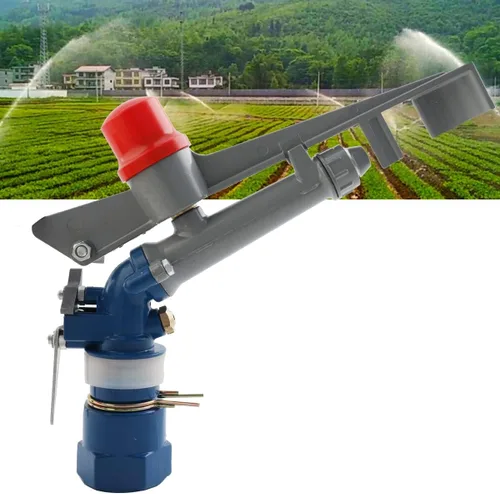Miniatura 11 de Pistola de riego agrícola de 1 pulgada, rociador de riego de gran área, rociador de riego de jardín y granja, riego ajustable de 360° para granjas