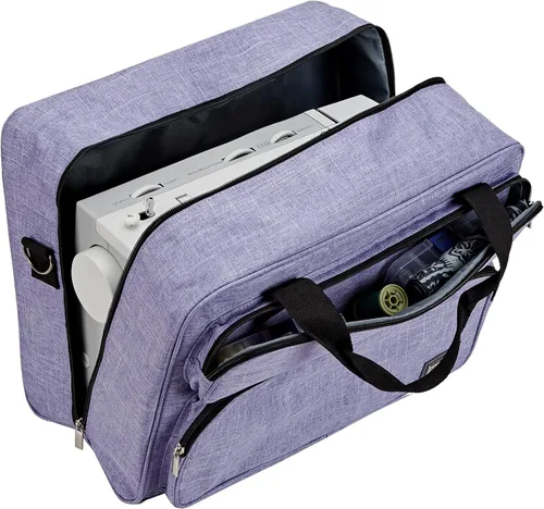 Miniatura 3 de Homest - Estuche de transporte para máquina de coser; bolso universal con correa para el hombro, compatible con Singer, Brother, Janome, morado
