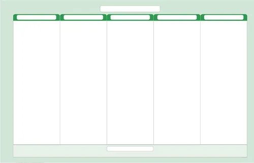 Earth Green - Organizador de pared de 5 columnas borrables en seco, para tareas, objetivos y objetivos, 24 pulgadas de ancho x 19 pulgadas de alto,