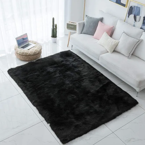 Miniatura 44 de Carvapet - Tapete suave de cuero sintético de oveja, lanudo y lujoso, grande (para decorar habitación), lado de la cama, dormitorio, sala de estar