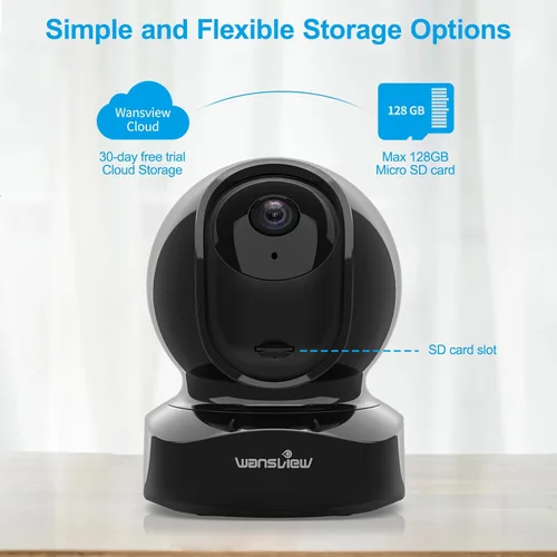 Miniatura 6 de Wansview Cámara de seguridad inalámbrica 1080P HD Wansview, WiFi Home cámara interior para bebé/ mascota/ niñera, detección de movimiento, 2 vías