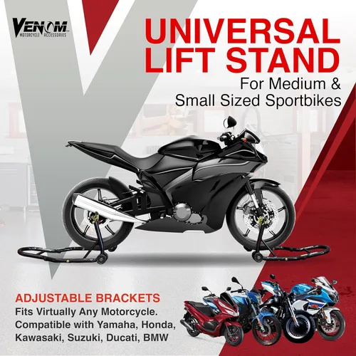 Miniatura 6 de Soporte ruedas delanteras & traseras combo Venom, motocicleta deportiva, soporte horquilla y brazo de horquilla. El soporte sirve para Yamaha Honda