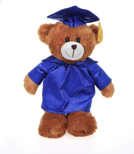 Miniatura 10 de Plushland Peluche de oso marrón, regalos para el día de graduación, texto personalizado, nombre o logotipo de tu escuela en el vestido, lo mejor