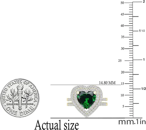 Miniatura 61 de Dazzlingrock Collection Juego de anillos de compromiso de doble halo con diamantes naturales redondos y piedras preciosas creadas en laboratorio