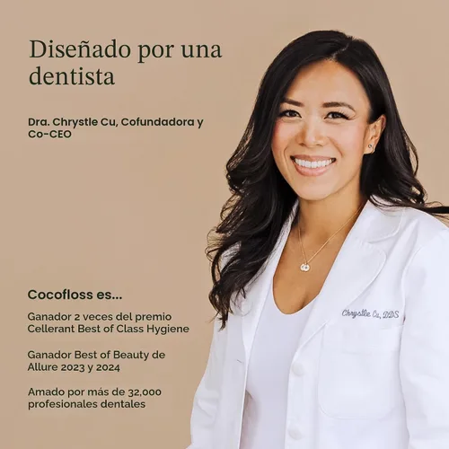Miniatura 7 de Cocolab Hilo dental tejido, cuidado bucal diseñado por dentistas, aroma a coco, encerado, expandible, vegano, hilo dental amigable para niños