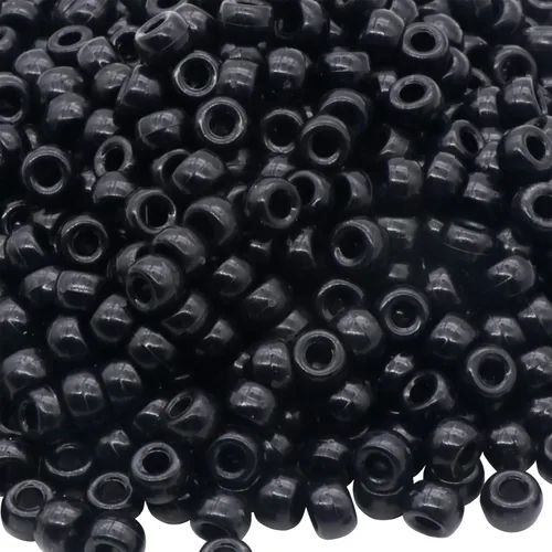 Miniatura 16 de 1000Pcs Cuentas de Pony 9mm Verde Plástico Barril Cuentas de Pony para Collar, Cuentas de Pelo para Trenzas, Cadena de Llavero, Fabricación