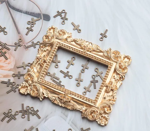 Miniatura 4 de 50 piezas de mini dije de cruz de metal para hacer joyas, encontrar collares, pulseras, aretes, llavero, idea de regalo de bricolaje, accesorios