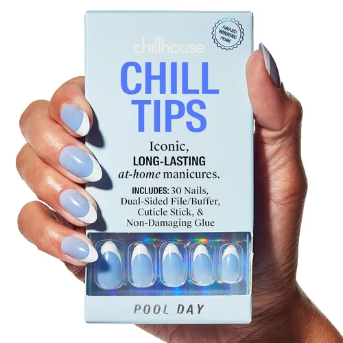 Miniatura 11 de Chillhouse - Kit de uñas a presión con punta francesa Chill Tips, Bougie Barre (almendra) - 30 formas y tamaños de uñas - 2 semanas de uso - Ajuste