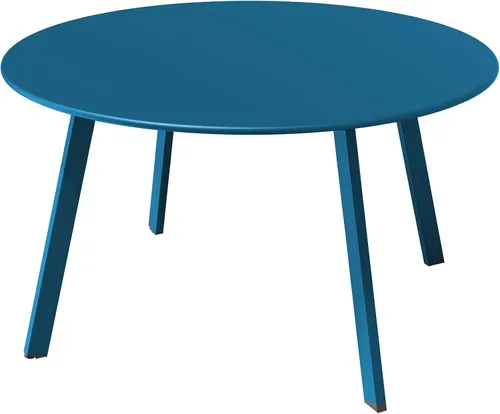 Miniatura 8 de Mesa redonda para café de acero Grand Patio para patio, mesa auxiliar grande resistente a la intemperie para exteriores, color negro