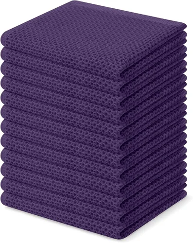 Miniatura 32 de Homaxy Paños de cocina de 100% algodón con tejido de gofre, ultra suaves, absorbentes, de secado rápido, 12 x 12 pulgadas, paquete de 6, amarillo