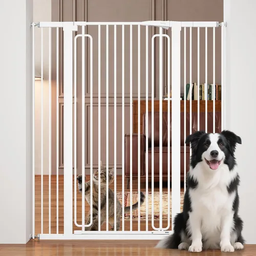 Miniatura 8 de keny Puerta de bebé de 29.7 a 46 pulgadas para escaleras, puertas de perro con cierre automático para puertas, montada a presión, sin perforación