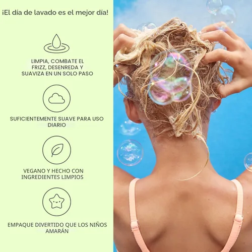 Miniatura 8 de Evereden After Swim & Sports Kids Shampoo Mini: Con arcilla limpiadora Desintoxica el cabello y el cuero cabelludo del cloro, la suciedad