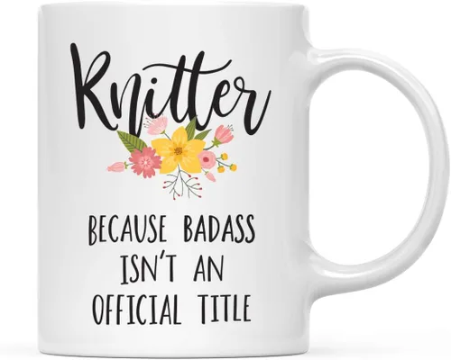 Miniatura 53 de Andaz Press Taza de café de 11 onzas, regalo de broma, tía porque Badass no es un título oficial, gráfico floral, 1 paquete