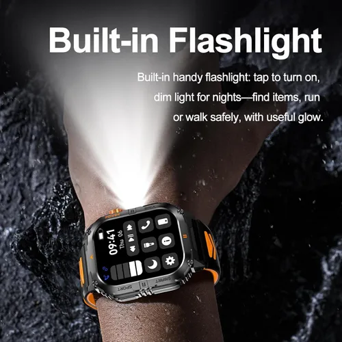 Miniatura 6 de Reloj inteligente con GPS para exteriores para hombres, reloj deportivo militar, llamadas Bluetooth, IP68, monitor de presión arterial y frecuencia