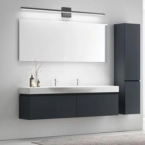 Miniatura 7 de Ralbay Moderna lámpara LED negra de 40 pulgadas, juego de baño todo en uno de 5 piezas, aluminio esmerilado de 38 W para accesorios de iluminación
