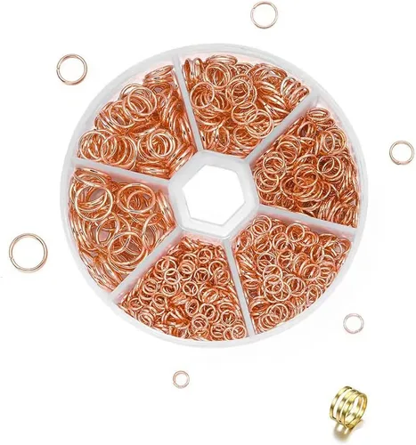 Miniatura 8 de Juego de 1051 anillos de acero inoxidable de calidad de acero inoxidable, anillos de salto abiertos de metal, 304 anillos de salto de acero Dorado