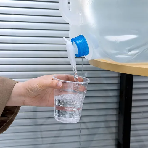 Miniatura 5 de Contenedor de agua plegable de 5 galones con espiga, jarra de agua para camping, cubo de almacenamiento de agua al aire libre, agua portátil