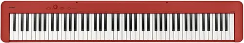 Casio CDP-S160 - Piano digital de 88 teclas con peso y teclado de acción de martillo escalado | Modo dúo para estudiantes | Sensación realista, Rojo