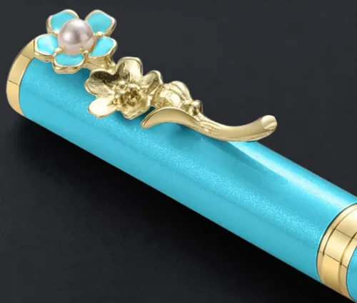 Miniatura 5 de Gullor Bolígrafo de laca negra con estuche de negocios, bolígrafo de metal retráctil ejecutivo de lujo para hombres y mujeres, oficina ejecutiva Azul