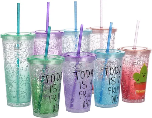 Miniatura 5 de Dakoufish Pajitas de plástico Tritan reutilizables de 11 pulgadas, popotes de repuesto con purpurina para frascos/vasos Mason de 24 a 40 onzas