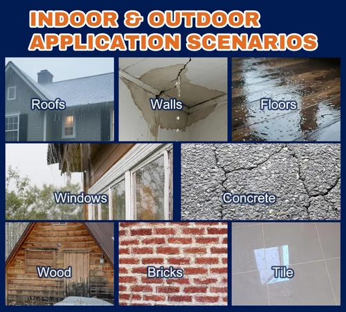 Miniatura 6 de Sellador líquido impermeable de 35 onzas, revestimiento impermeable invisible transparente, adhesivo de reparación a base de agua antifugas