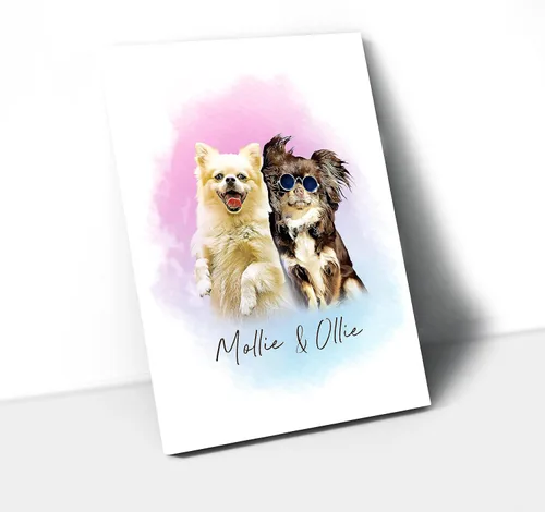 Miniatura 3 de Artsadd Impresión conmemorativa personalizada de retratos de mascotas, regalos artísticos hechos en Estados Unidos, lienzo de memoria personalizado