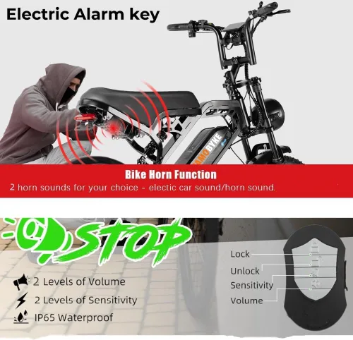Miniatura 2 de Tamobyke Bicicleta eléctrica estilo ciclomotor de 750 W/1500 W para adultos, 28 mph/30 mph/33 mph y rango PAS de 34 a 80 millas, batería más grande