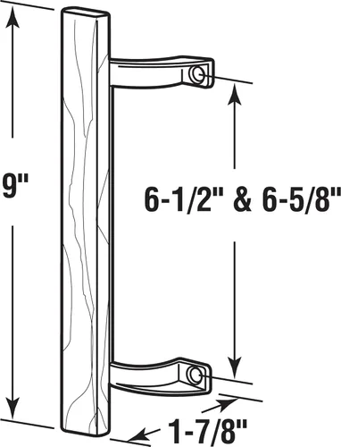 Miniatura 3 de Prime-Line C 1190 Manija de tirador para puerta corredera de vidrio, de 6-1/2 pulgadas a 6-5/8 pulgadas de centros de agujero, soportes de fundición