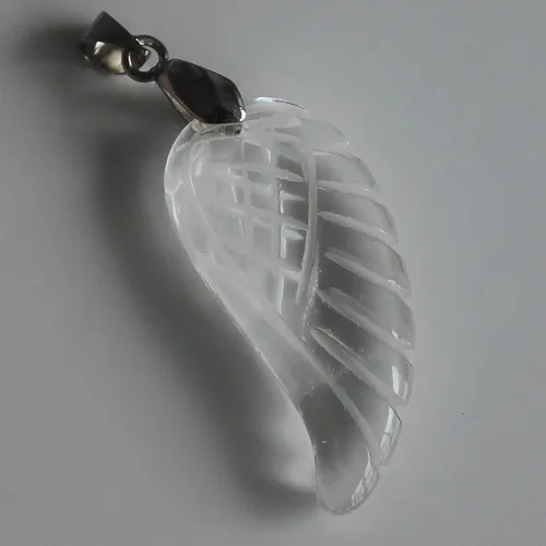 Miniatura 6 de 1.378 in tallada a mano mixta gemstom ala de ángel para collar colgante de cuentas (jade blanco)