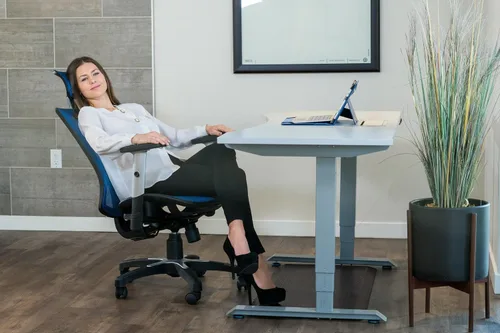 Miniatura 2 de Silla de oficina ergonómica ajustable negra de 53 pulgadas de alto, silla ergonómica de oficina en casa, silla ergonómica con reposacabezas, sillas