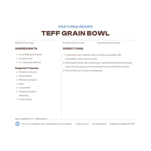 Miniatura 6 de Maskal Teff Grano de Teff marrón orgánico, 14 onzas