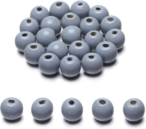 Miniatura 50 de AD Beads Cuentas de madera con espacio libre para manualidades, cuentas de madera con agujero grande surtidas para hacer collares, pulseras