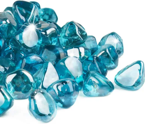 Miniatura 11 de GASPRO - Diamantes de cristal de fuego de 10 libras - Cristal de fuego transparente de 1 pulgada para fogatas de propano, rocas de cristal